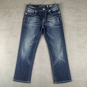 Miss Me Boyfriend Rhinestone y2k Bling Embellished Denim Carpis Size 29